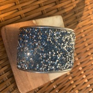 Silver cuff blue and silver stones. Stunning!